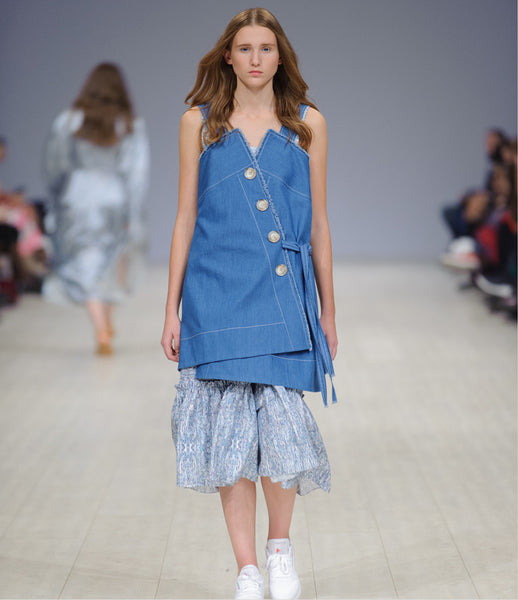 FLOW_the_label_denim_dress_asymmetric_buttons_raw_edge_frayed_jean_fashion_womenswear_blue_contemporary_grunge_215_kidsofdada