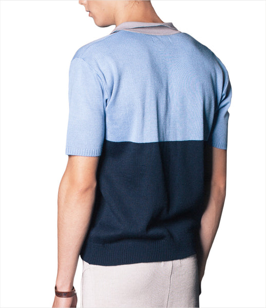Jean-Gritsfeldt_knit_polo_wool_classic_top_t-shirt_collar_v-neck_mens_blue_two-tone_fashion_kidsofdada
