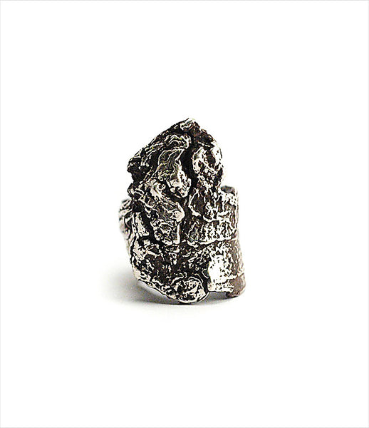 Brooklyn_Heavy_Metal_ring_jewelry_handmade_sterling_silver_rough_bark_chunky_statement_rock_edgy_fashion_kidsofdada