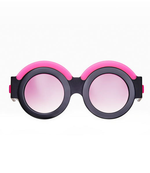 Fakoshima_sunglasses_accessory_under_300_Italian_acetate_pink_black_round_lenses_futuristic_fashion_kidsofdada