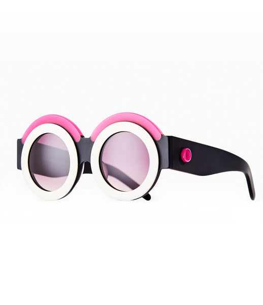 Fakoshima_sunglasses_accessory_under_300_Italian_acetate_pink_white_round_lenses_futuristic_fashion_kidsofdada