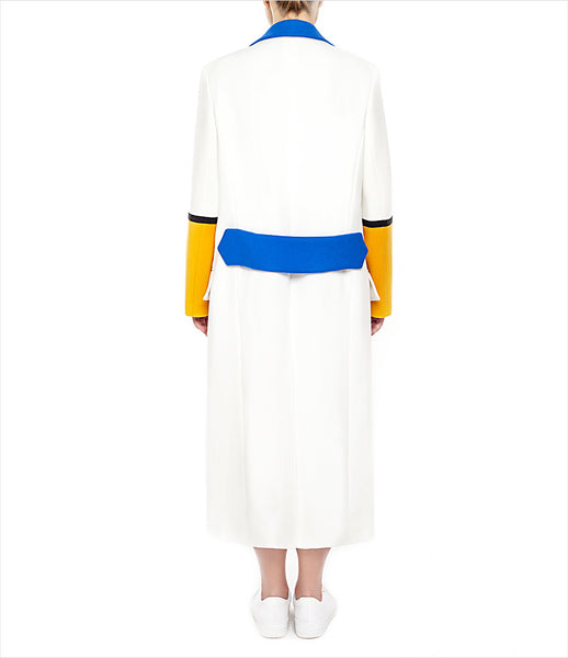 Marianna_Senchina_coat_clothing_handmade_polyester_white_yellow_blue_oversized_stripes_double_breasted_fashion_kidsofdada