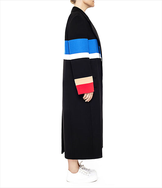 Marianna_Senchina_coat_clothing_handmade_black_blue_red_oversized_colour_blocking_stripes_double_breasted_fashion_kidsofdada