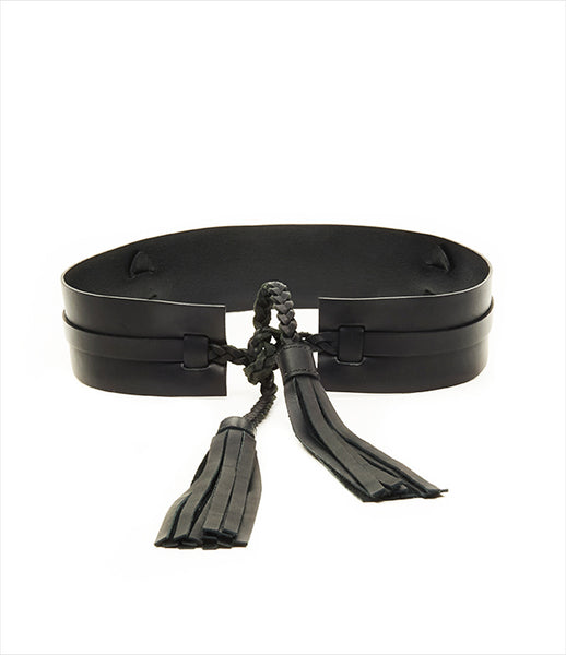 Moses_Nadel_belt_accessory_handmade_made_to_order_leather_black_braided_tassel_tie_urban_fashion_kidsofdada