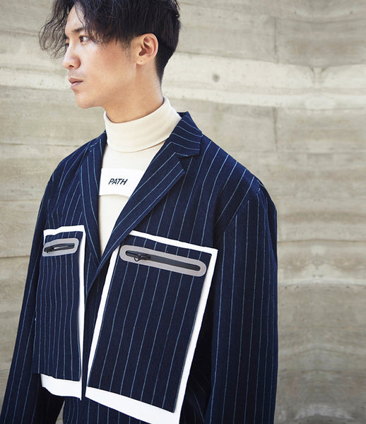 Path_pinstripe_denim_jacket_oversized_pockets_blue_290_boxy_menswear_streetwear_velcro_lapel_print_fashion_kidsofdada