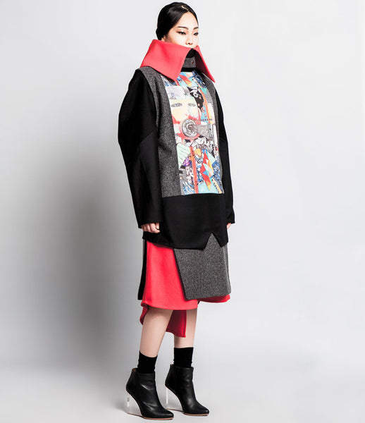 Sojin_Park_jacket_fashion_wool_multi_color_oriental_handprinted_artistic_kidsofdada