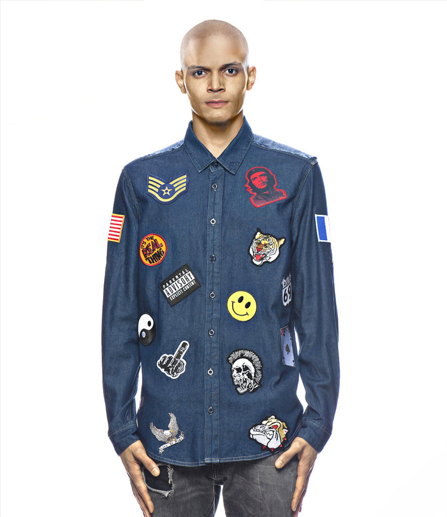 Denim shirt with badges 2025