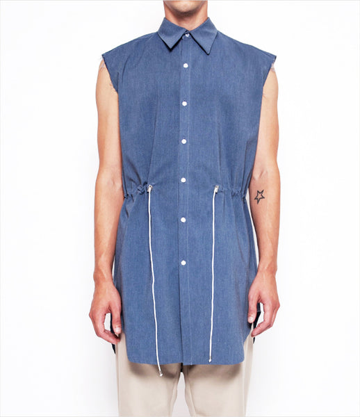 Andrew_Coimbra_smock_sleveless_blue_rose_lavender_tie-waist_drawstring_button-down_top_unisex_womens_mens_fashion_clothing_kidsofdada