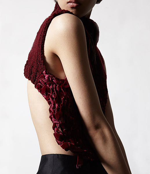 Matt_Hui_top_clothing_handmade_merino_wool_velvet_weave_burgundy_backless_turtle_neck_edgy_fashion_kidsofdada