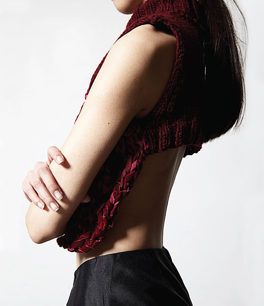 Matt_Hui_top_clothing_handmade_merino_wool_velvet_weave_burgundy_backless_turtle_neck_edgy_fashion_kidsofdada