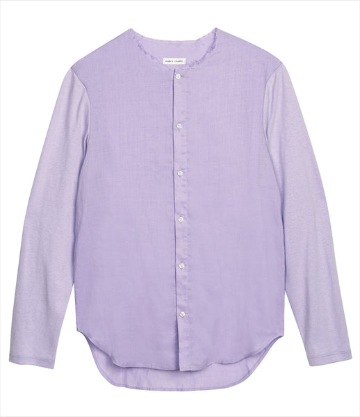 Andrew_Coimbra_button-down_shirt_collarless_frayed-edge_white_blue_bamboo_cotton_handmade_basic_womens_mens_clothing_fashion_kidsofdada