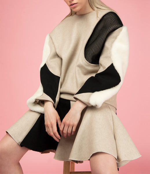 Tianchi-Ma_Alexander-Wang_cashmere_sportswear_pleated_pleat_skirt_wool_beige_black_womens_fashion_kidsofdada