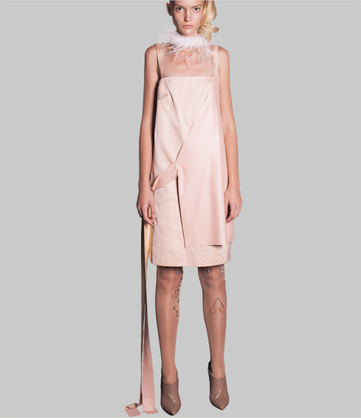 Jean-Gritsfeldt_slip_dress_pink_nude_blush_silk_leather_tassel_asymmetric_womens_fashion_kidsofdada