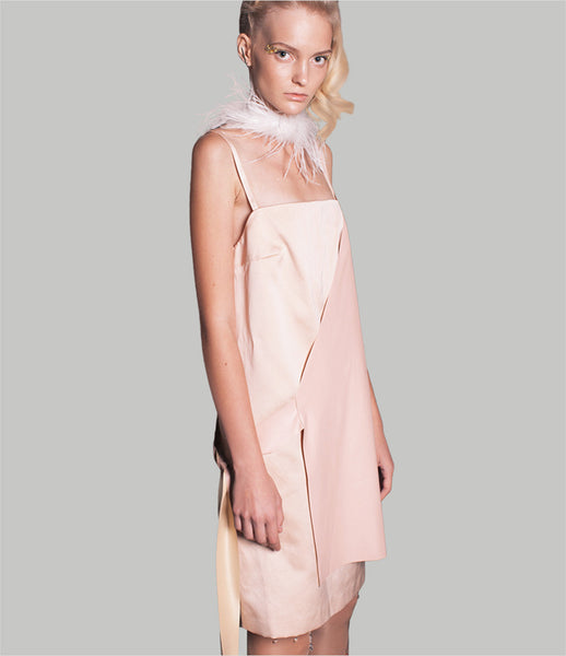 Jean-Gritsfeldt_slip_dress_pink_nude_blush_silk_leather_tassel_asymmetric_womens_fashion_kidsofdada
